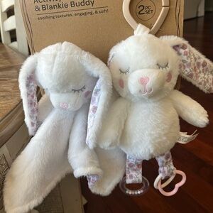 Dreamgro Plush Bunny Stroller Toy and Blankie Buddy Set